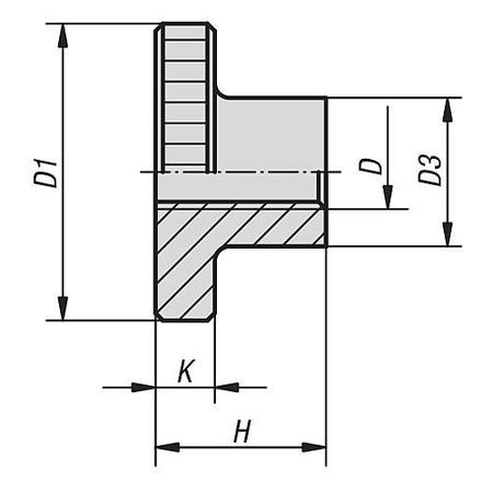 Kipp Knurled nuts high style steel and stainless steel, DIN 466 K0143.04